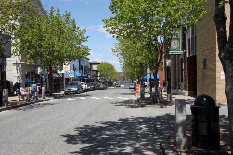 Looking down the main street towards the harbor