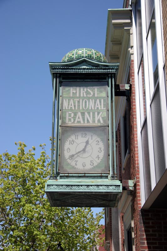 Old copper bank clock, it still chimes (actually more of a clang)