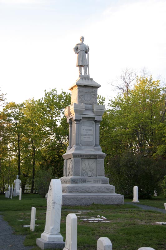 Memorial to Civil War soldiers in the town cemetary