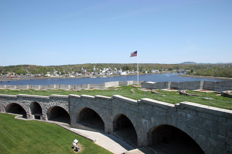 Bucksport from the top of Fort Knox