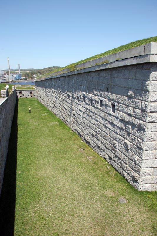 Another view of the ditch, rifle and cannon slots all along the walls