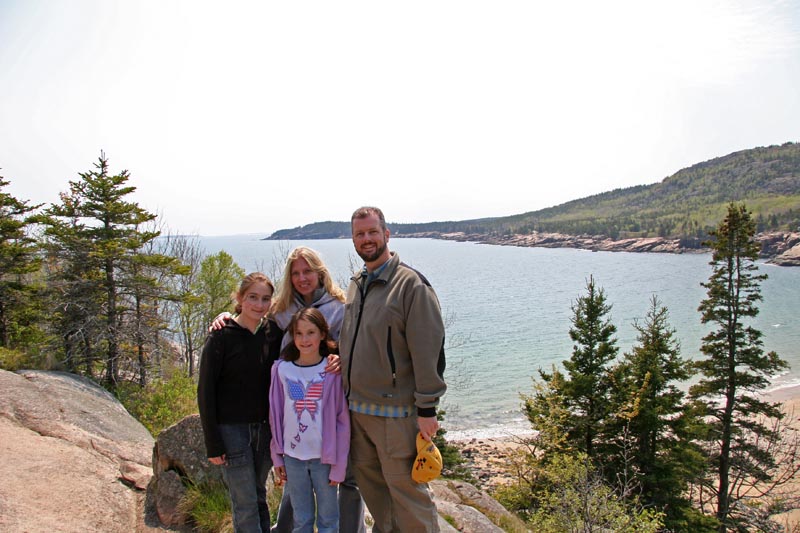 Geralyn, Steph, Chesley and me on a hike around Great Head Trail in Acadia