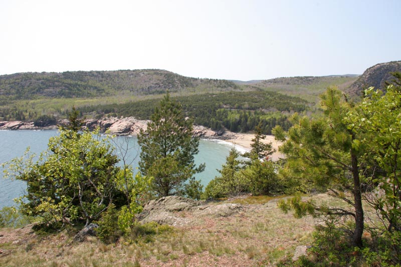 Sand Beach and it's cove from up on the trail