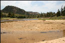 Looking back from Sand Beach to the stream and mountain
