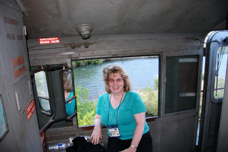 R08_6861.jpg - Steve's wife, Connie, rode with him in the engine. Now you KNOW she must really like him to do that!