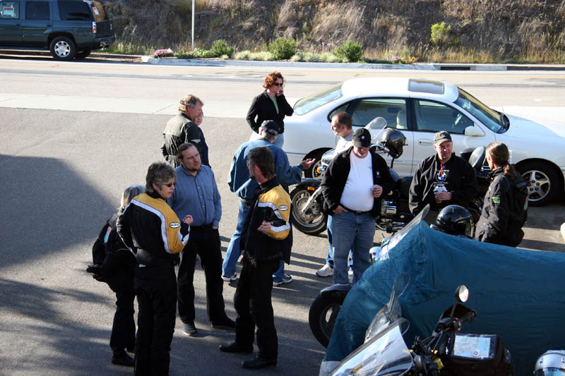 Folks gathering at the Bluebird Inn, we have over 50 people show up this year!