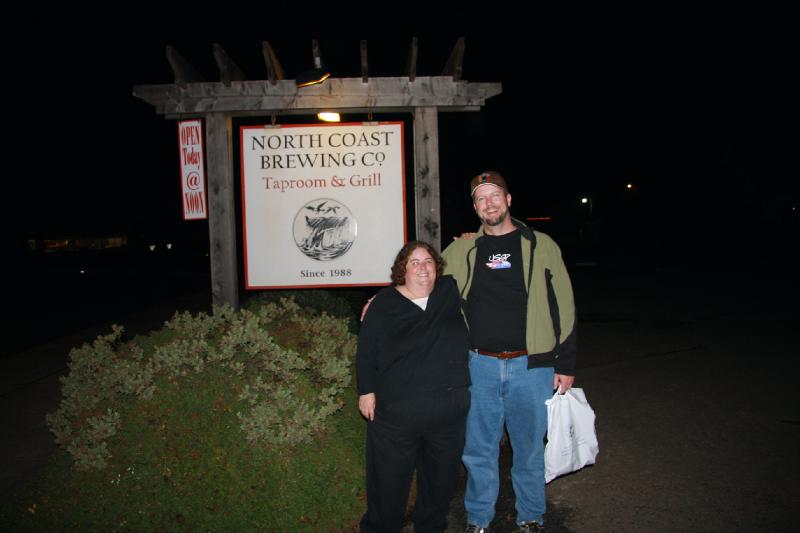 FB8_7129.jpg - Melea and me in front of the Tap Room after we closed the place (and were gently shuffled out the door)