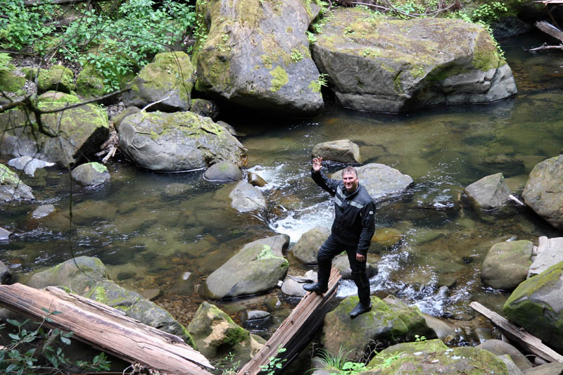 Joe hanging out in the creek. He likes nature