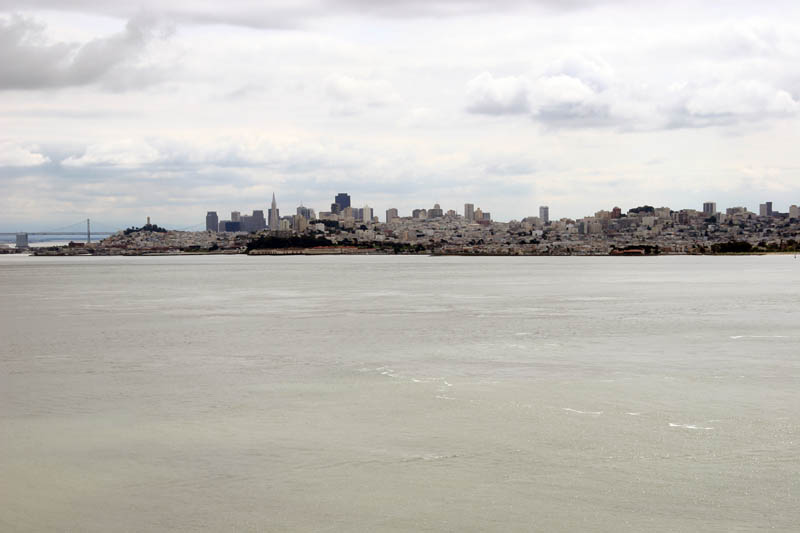 San Francisco skyline from Vista Point, north end of the GGB