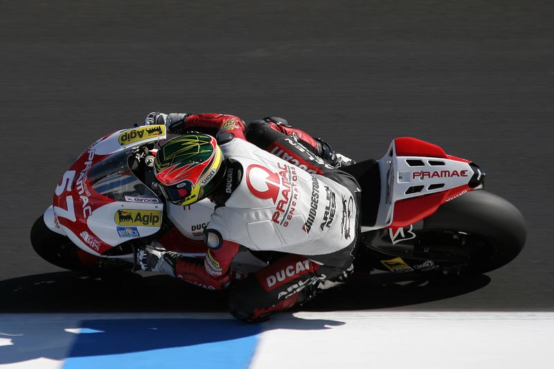 Chaz Davies, who took over the bike from Alex Hofmann Friday after Hofmann crashed