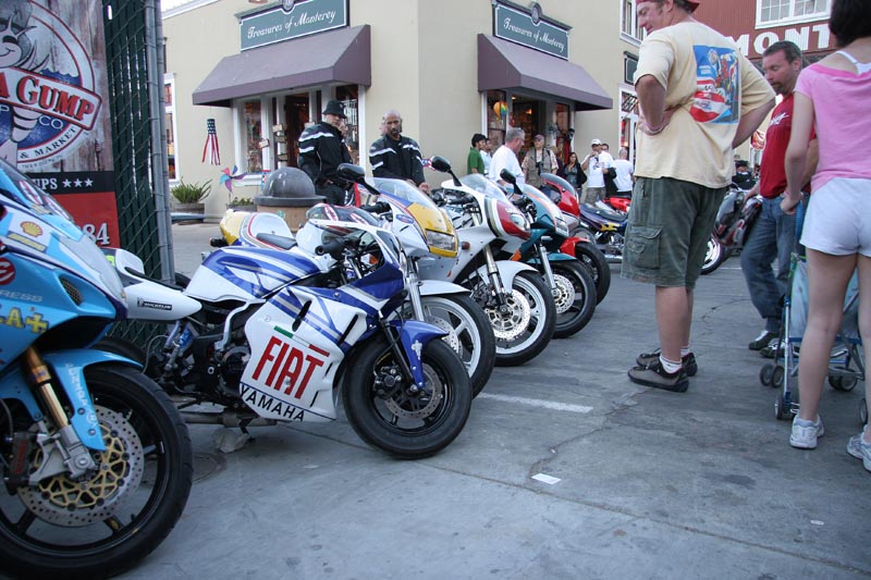 A gaggle of mini bikes