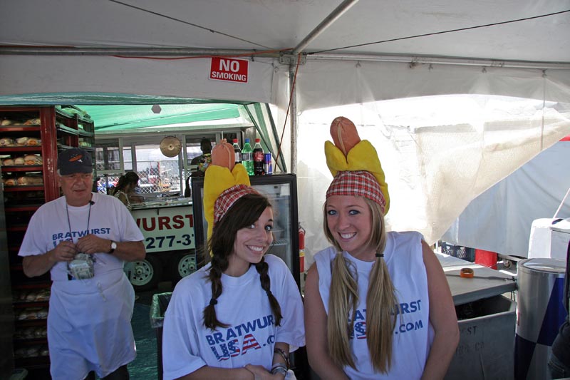 Seriously, they told me those were bratwursts on their heads